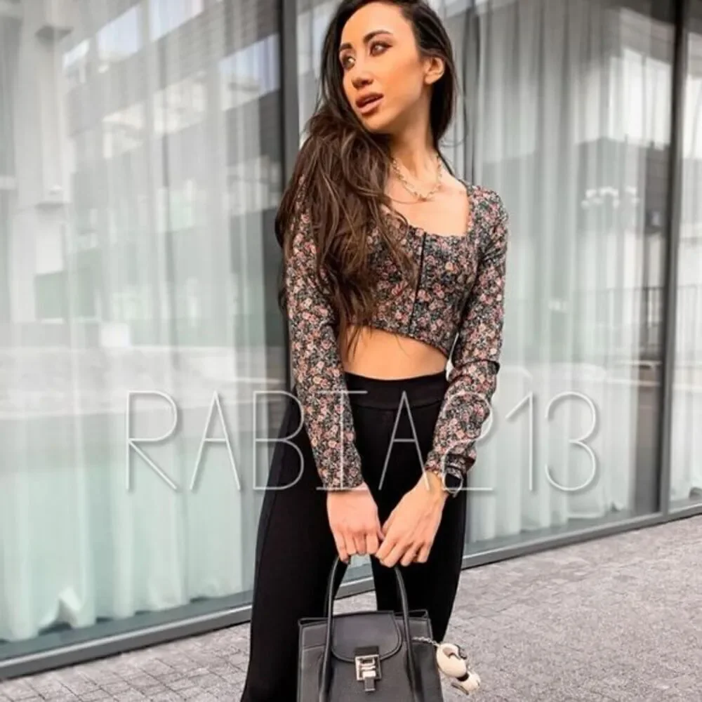 ZARA FLORAL PRINT CROP TOP‎